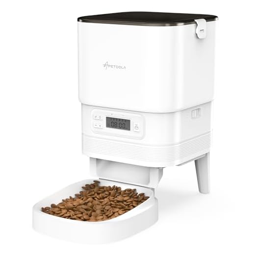 Distributeur Croquettes Chat Automatique, 4L Distributeur Croquettes Chat avec Batterie, 2.4G WiFi avec contrôle APP (Blanc, 4L)