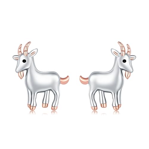 Goat Stud Earrings for Womens 925 Sterling Silver Hypoallergenic Farm Goat Earring Goat Jewelry Animal Jewelry Gifts for Women