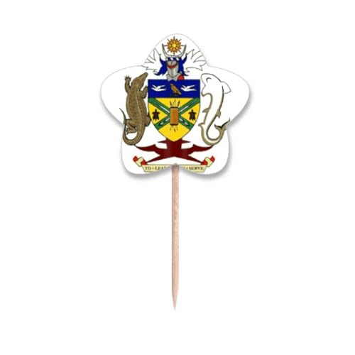 Cure-dents drapeau Mon Islands avec emblème national et étoile pour décoration cupcake