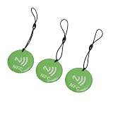 Hamwesh Breloczek NFC, 10 szt. Wodoodporny Programowalny Brelok NFC z możliwością Wielokrotnego Zapisu, 10 szt. 13,56 MHz, Chip NTAG213 144 Bajty Pamięci z Trybem Tylko do Odczytu dla Inteligentnych