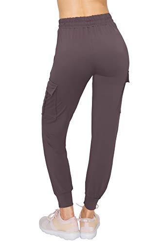 ALWAYS Cargo Jogger Pants for Women, High Waisted Sweatpants with Pockets, Super Soft Casual Lounge Pants for Athletic Yoga & Gym, Cotton Drawstring Trousers, Vintage Violet L - image 3