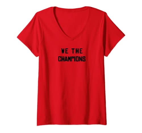 Damen Wir Die Champions Trikot T-Shirt mit V-Ausschnitt