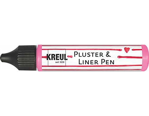 Kreul 49806 - Pluster & Liner Pen Pink, 29 ML Peinture Pluster pour Effets 3D Lors de la décoration et de l'ornementation