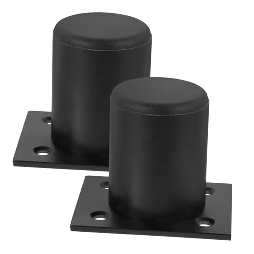 POPETPOP 2 Piezas Patas Regulables de Aluminio para Muebles Soporte Resistente para Sofá Cama Armario y Mesa Diseño Minimalista y Duradero Color Negro Mate Altura