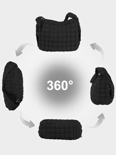 Image of Puffer Tote Bag for Women initial Tote Bag Quilted Large Carryall Bag Puffy Cross-body Bag Hobo Handbags