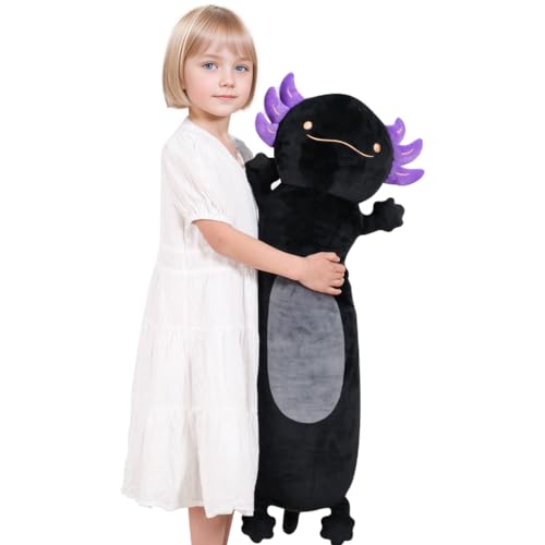 Dalmao 90cm Langer Axolotl Plüsch Kissen, Axolotl Stofftiere Kuscheltier, Niedliche Plüschtier Schlafkissen Geschenke für Kinder Geburtstage, Ostern