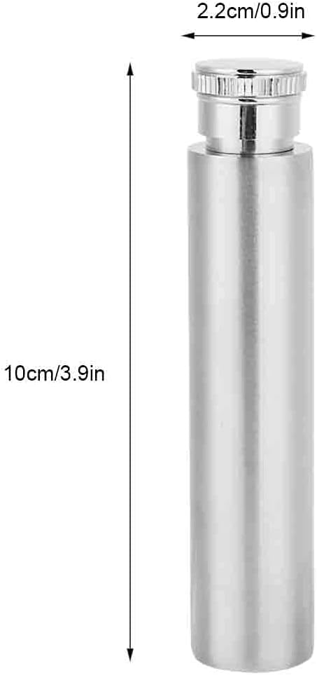 2PCS Mini Stainless Steel Flask, 1oz Portable Cigar Shaped Pocket Drinking Tubular Bottle Stainless Steel Tube Hip Flask