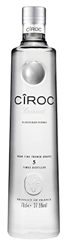 CîROC Coconut | Aromatisierter Ultra-Premium Wodka | aus feinen französischen Trauben | mit köstlichem Kokosnussgeschmack | handgefertigt im Süden Frankreichs | 37.5% vol | 700ml Einzelflasche |