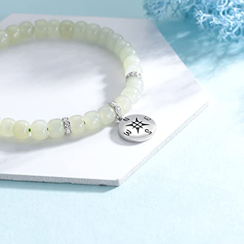 Tikcoda Jade Bead Bracelets For Women Compass Inspirational Graduation Bangle Bracelets Jewelry Graduation Gifts 2023 For Women Girls Her Daughter High School College #TOP2