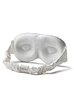 Fishers Finery 25 Momme 100% Organic Mulberry Silk Hypoallergenic Contour Eye Mask - 3D Sleep Mask, Skin Friendly, Zero Eye Pressure - New and Improved Style (Natural White - Undyed)