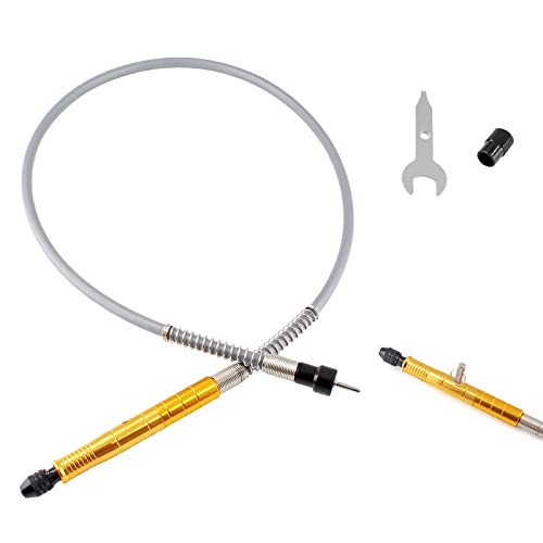 Image of 1 /8 Inch (3.175mm) Flex Shaft Adapter, Gold | Flexible Shaft Rotary Tool Attachment, Power Cable Drill Chuck Extension, For Grinder