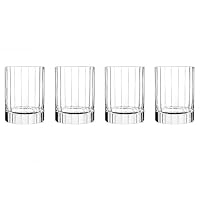 Luigi Bormioli Bach Crystal Glasses Set of 6 – Vintage-Inspired Faceted Tumbler and Scotch Glasses for Whisky, Gin, Cocktails, or Water – Premium Italian Tableware, Ideal Gift