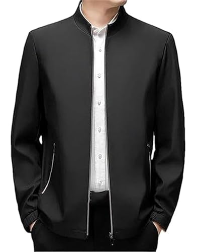 Men's Standing Collar Zipper Casual Jacket, Men Lightweight Business Casual Windbreaker Jacket, Business Leisure Jackets