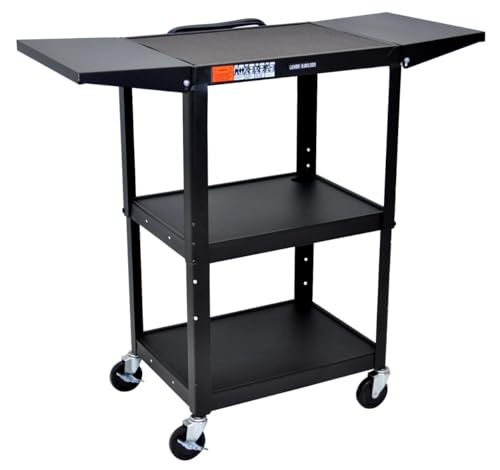 Chariot utilitaire en acier noir pour ateliers et bureaux modulables