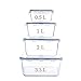 HUSANMP Recipientes de cristal para alimentos - 8 pieza (4 envase, 4 tapa) Set de Contenedores de Alimentos, Apto para lavavajilla, microondas, congelador, A Prueba de Fugas, Sin BPA (Cuadrado)