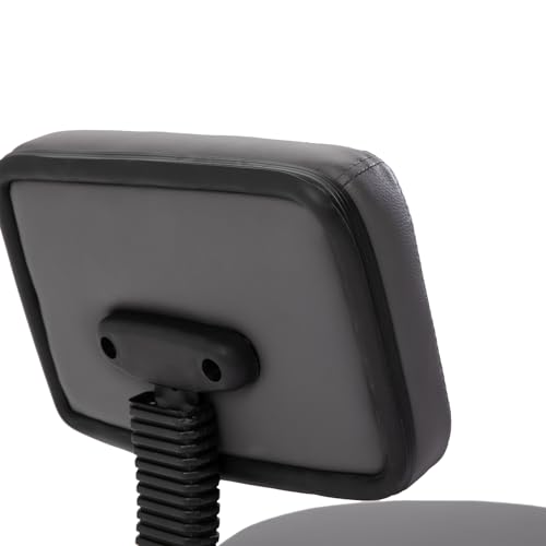 HOMCOM Rollhocker höhenverstellbar mit Rückenlehne Drehhocker 72-84 cm Arbeitshocker 360° drehbar Bürohocker für Büro Salon Massage Spa Grau