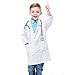 Waflyer Kinder Arztkittel Laborkittel Unisex Weiß Kostüm Chemie Baumwolle Schutzkleidung mit knöpfen und Tasche Junge Mädchen Langarm Laborkittel Medizin Mäntel Uniform für Arbeit, Studium,Labor-L