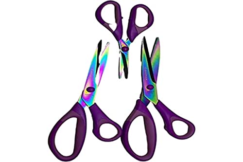 Tesoura Profissional Titânio - Kit 3 Unid Artesanato Costura Patchwork