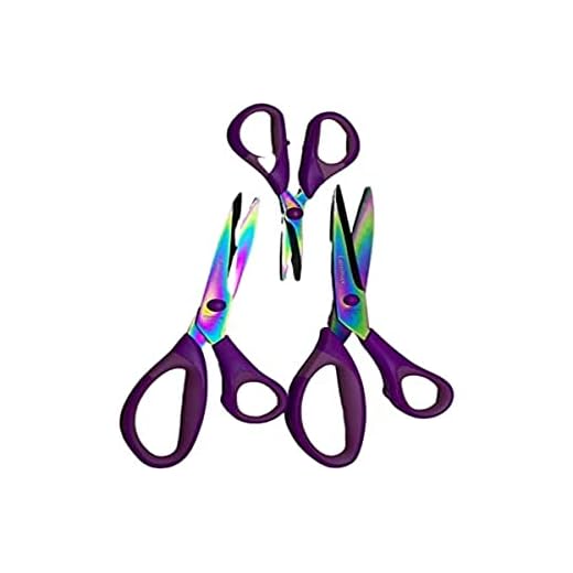 Tesoura Profissional Titânio - Kit 3 Unid Artesanato Costura Patchwork