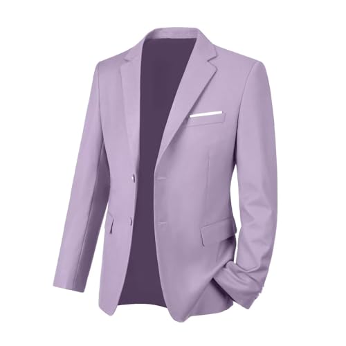 Men's Suit Jacket Casual Suits Jackets Lightweight Sports Coats Slim Fit Blazer for Men Two Button Lavender XXL