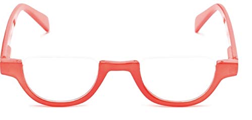 Image of The Shay Colorful Semi-Rimless Half Reader Reading Glasses, 1.25 Red