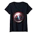 Femme Marvel Captain America Shield T-Shirt avec Col en V
