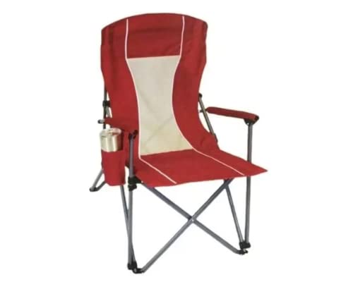 Cadeira Camping, Dobrável em Aço, Porta Copos - Vermelha