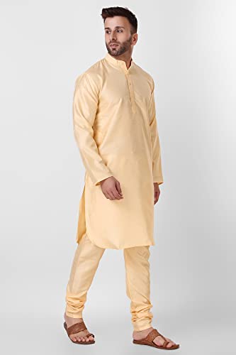 SKAVIJ Men Art Silk Kurta Pyjama Long Sleeve Casual Ethnic Gown Dress Pants Shirt Set3
