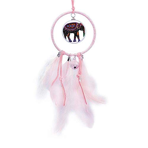Atrapasueños de elefante boho con campana pequeña para pared de hogar 2