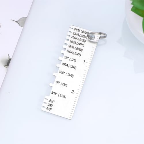 Alipis 9pcs herramienta de calibre de grosor de metal para medición de soldadura, calibradores precisos para hojas de metal miniatura 5