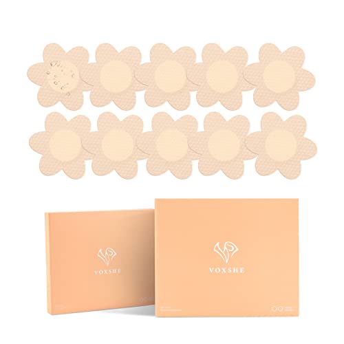 Fami Helper 10 Pieces Nipple Stickers Adhesive Bras Reusable Waterproof Adhesive Nipple Covers For Women Nude #TOP23