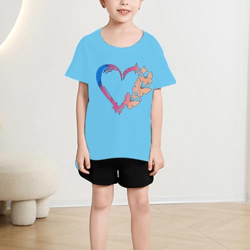Heart-Shaped Shirts for Girls Boys Kids Summer Loose Short Sleeve Tops Cotton Soft Comfort T Shirt Tops Tee2
