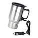 ZJchao 12V car heating cup, large capacity leak proof steel mug with electronic constant temperature, for vehicles and most car cup holders