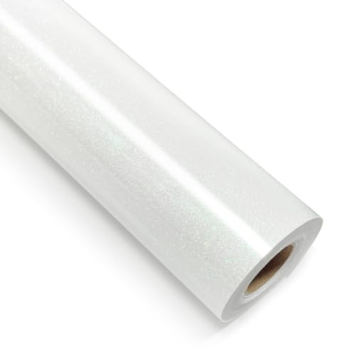 MerryMade Rainow White Glitter Heat Transfer Vinyl 12' x 15 ft HTV for...