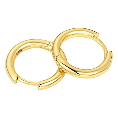 VEXXS Diamond Hoop Earrings for Men, 14K Gold Plated Iced Out Dangle Hoops Earrings Micro Pave 5A CZ Stones Dangle Earrings, Hypoallergenic Earrings for Men women Cover