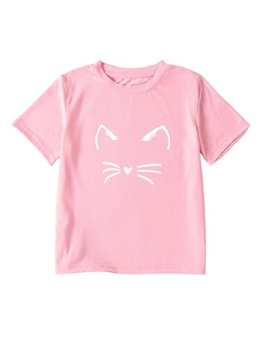 Girl's Cat Shirts Short Sleeve Graphic T-Shirts