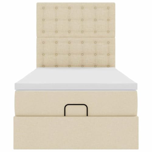 metallbett bettgestell Bed bettrahmenOttoman-Bett mit Matratzen & LEDs Dunkelgrün 180x200 cm SamtGeeignet für Schlafzimmer – Bild 7