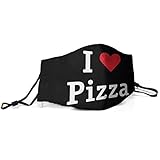 Men Unique Mouth Mask I Love Pizza Anti Dust Washable and Reusable Face Mask