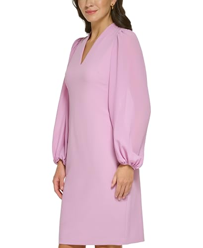 Image of Vince Camuto Women's Stretch Crepe Bodycon Dress with Chiffon Balloon Sleeves