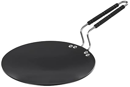 USHA SHRIRAM Hard Anodized Roti Tawa | 3 mm - Thickness | Riveted Handles | Aluminium Base | Dosa Tawa | Mini Uttapam Pan | Tava Roti | Pancake Pan | Rust Proof | Scratch Resistant (27 cm)