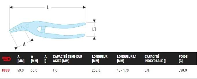 Image secondaire de FACOM 883B Cisaille Contorneada Dte 26 Cm