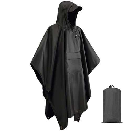 Senston Leichter Wasserdichter Regenponcho für Damen und Herren,Wasserdichter Regenmantel zum Camping, Wandern, Angeln,Wiederverwendbarer Outdoor Regencape mit Tasche