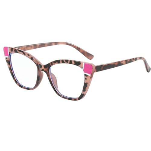 Lunettes œil de chat LVTFCO monture léopard rose pour le bureau