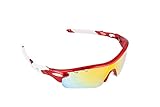 Gafas unisex de deporte para ciclismo y running. Elaborados con material de policarbonato TR90 de alta calidad, ligereza y durabilidad, 100% protección UV400 contra los rayos ultravioleta. Viene con 5 lentes intercambiables + funda dura y funda de tela + montura para gafas graduadas + paños de limpieza + cuerda de sujeción.