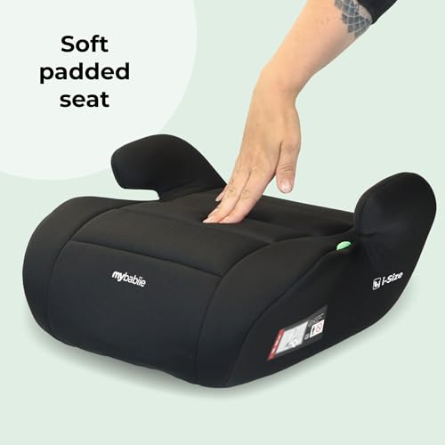 My Babiie MBCSB10 Booster Car Seat - Lightweight at 1kg, Approx. 6-12 Years (125-150cm, 22-36kg), R129, i-Size Backless Child Car Seat, Group 3, Compact, Portable, Ideal for Travel - Black - Image 4