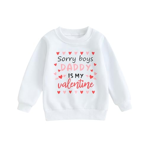 Toddler Baby Girl Valentines Day Outfit Long Sleeve Crewneck Valentines Day Sweatshirt Warm Pullover Top