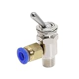 Mechanisches Ventil Auslassventil 3-Wege M5 Innengewinde 1/8" Außengewinde Kippschalter TV-3 Luft Pneumatik-Mechanikventil mit Anschlüssen(13-30-11)