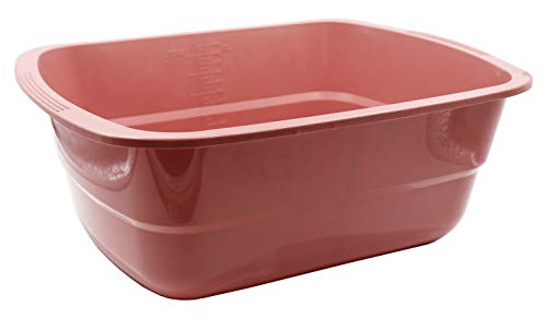 Healthstar Rectangular Portable Plastic Wash Basins Mauve 7 Quart - Rose