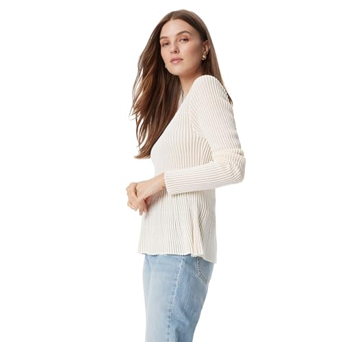 Women's Gia Contour Fit with Flare Hem Knit Pullover Sweater Standard, Gardenia3