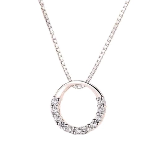 Collier pendentif rond en zircon pour femme bijoux fins ras de cou cristal
